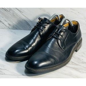 David Stone Mens Black classic Dress Shoes Size 8M leather